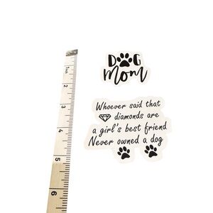 Dog Mom Sticker Set - Black and White